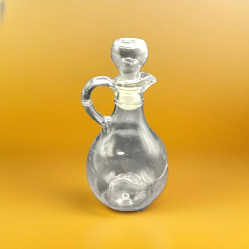 Vtg Oil‎ Vinegar Cruet w/ Stopper Clear Glass Kitchenware 6.5